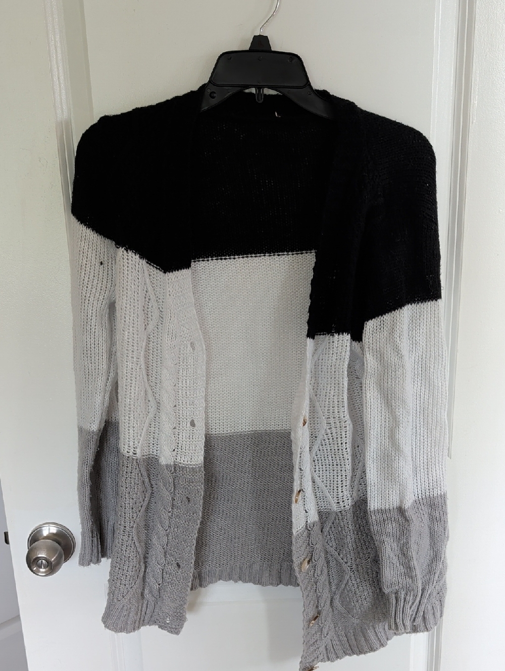 SHEIN Light Gray Knit Cardigan